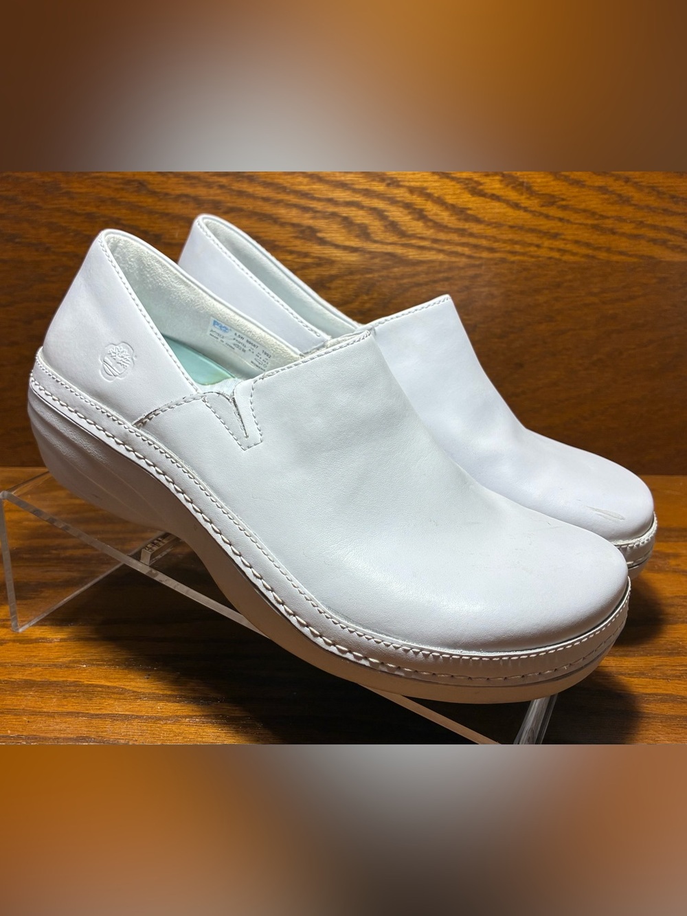 Timberland PRO Renova White Leather Slip Resistant Slip On Clog Size 8.5 Wide